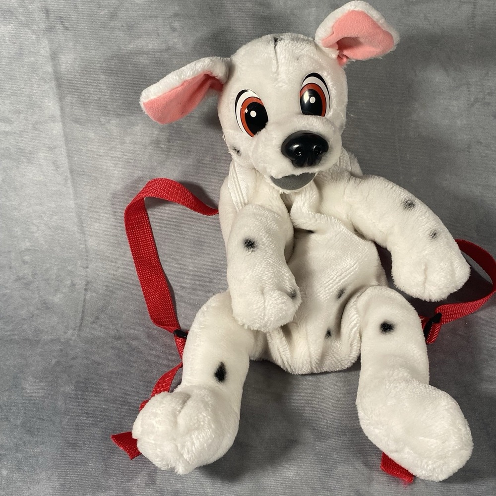 101 Dalmatians Vintage Disney Plush Backpack Dog White Black Rare Collectable